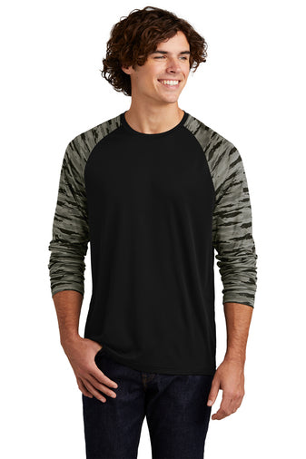 Sport-Tek Drift Camo Colorblock Long Sleeve Tee