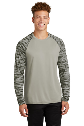 Sport-Tek Drift Camo Colorblock Long Sleeve Tee