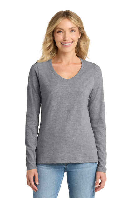 Port & Co Women's Long Sleeve Fan Favorite V-Neck Tee