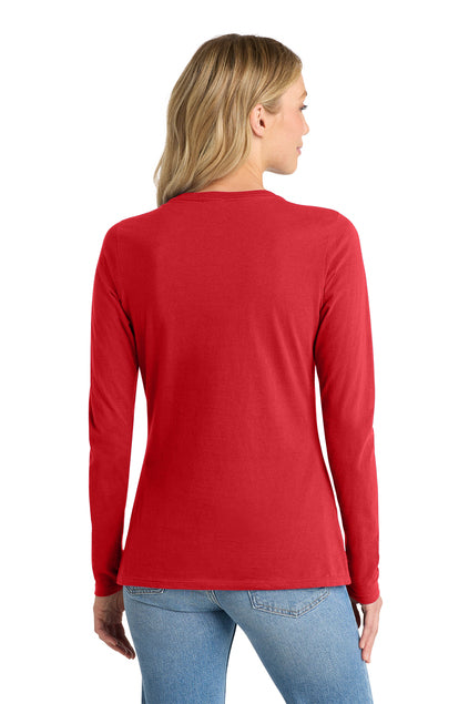 Port & Co Women's Long Sleeve Fan Favorite V-Neck Tee