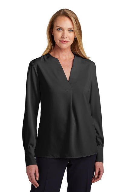 Brooks Brothers Women’s Open-Neck Satin Blouse