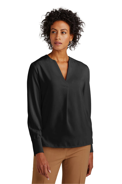 Brooks Brothers Women’s Open-Neck Satin Blouse