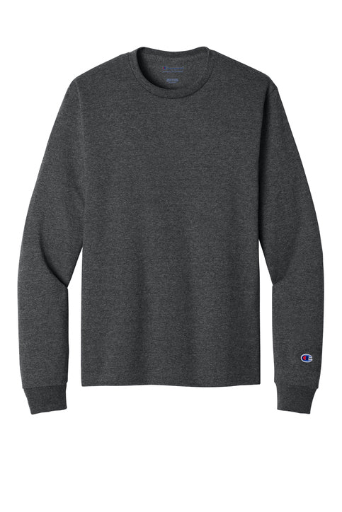Champion Jersey Long Sleeve Tee with custom logo embroidery