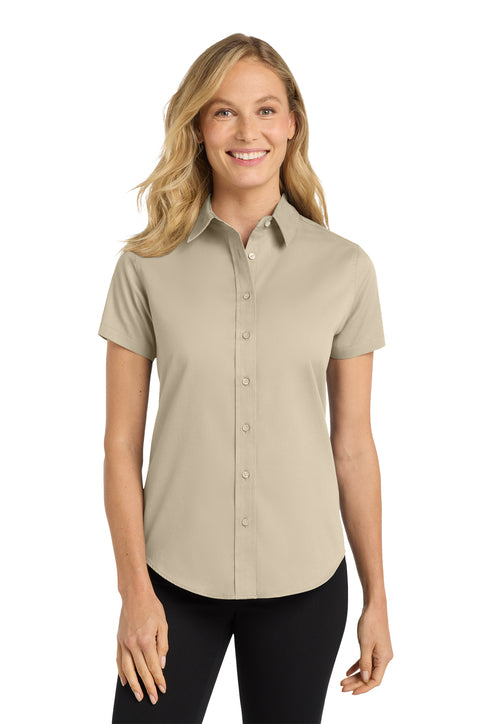 Port Authority Ladies Short Sleeve Easy Care Shirt with custom logo embroidery