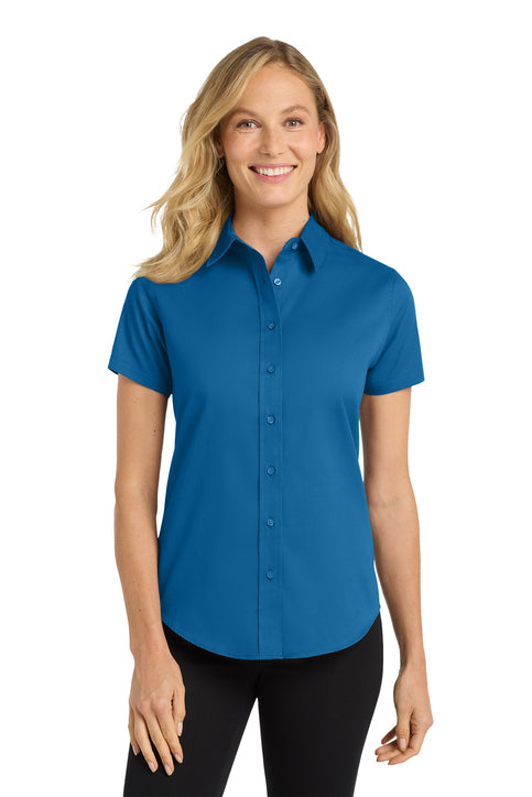 Port Authority Ladies Short Sleeve Easy Care Shirt with custom logo embroidery