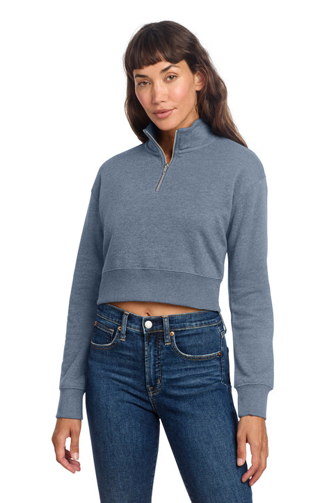 District Women’s V.I.T. Fleece 1/2-Zip with custom logo embroidery