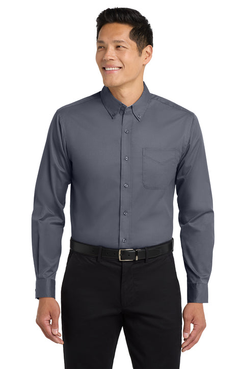 Port Authority Long Sleeve Easy Care Shirt with custom logo embroidery
