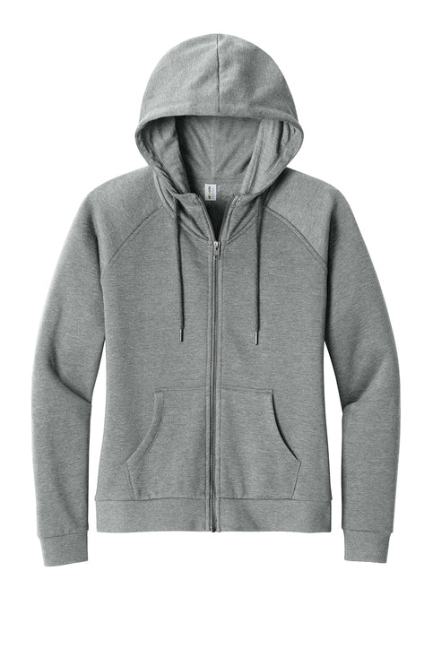 Allmade Women’s Organic CVC Fleece Full-Zip Hoodie with custom logo embroidery