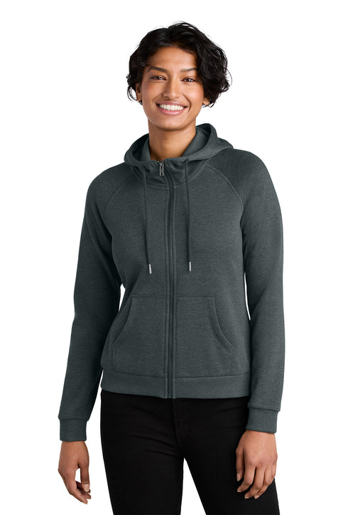 Allmade Women’s Organic CVC Fleece Full-Zip Hoodie with custom logo embroidery