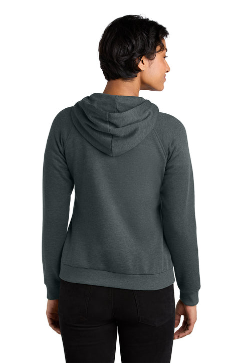Allmade Women’s Organic CVC Fleece Full-Zip Hoodie with custom logo embroidery