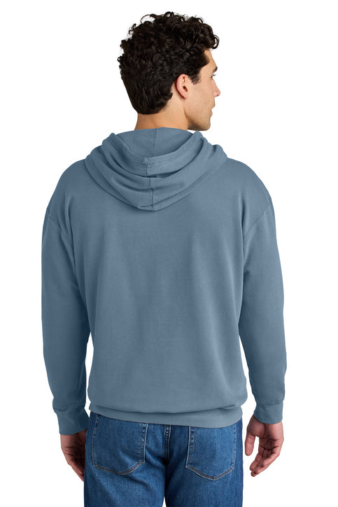 Comfort Colors Lightweight Hooded Sweatshirt with custom logo embroidery