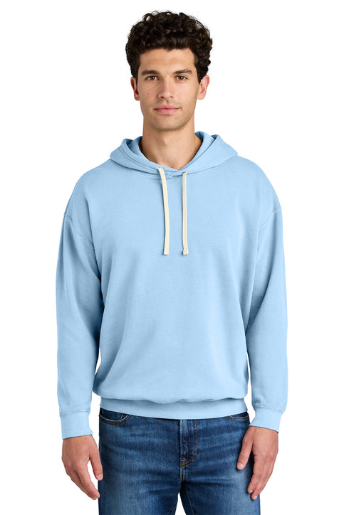Comfort Colors Lightweight Hooded Sweatshirt with custom logo embroidery