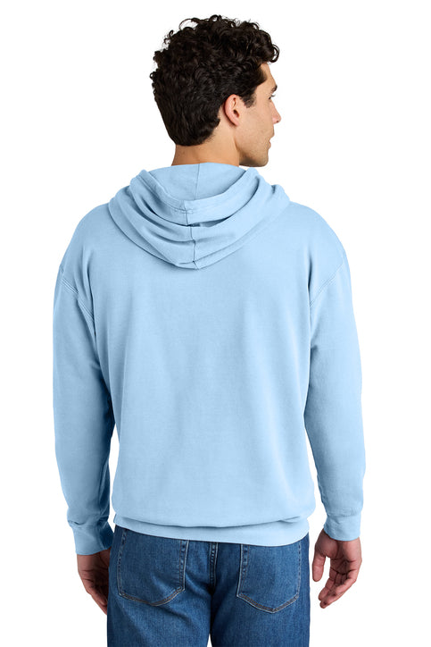 Comfort Colors Lightweight Hooded Sweatshirt with custom logo embroidery
