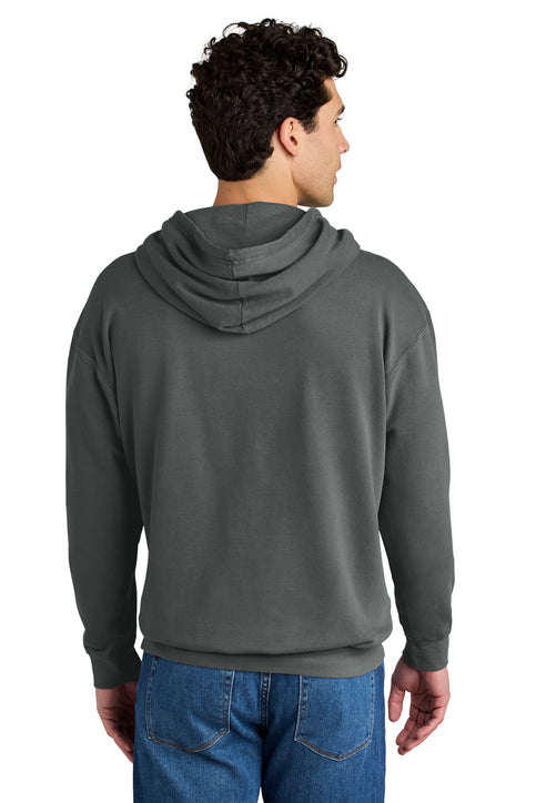 Comfort Colors Lightweight Hooded Sweatshirt with custom logo embroidery