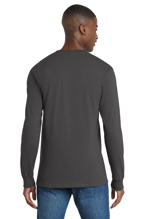 Port & Co Tall Long Sleeve Essential Pocket Tee