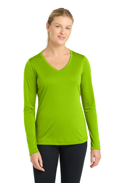 Sport-Tek Women's Long Sleeve PosiCharge Competitor V-Neck Tee