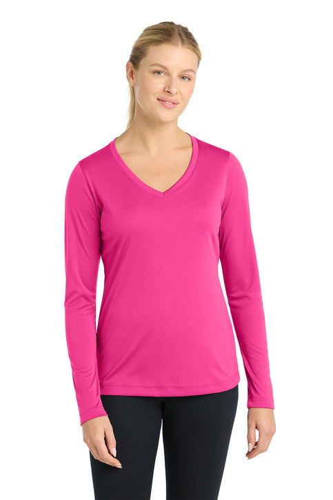Sport-Tek Women's Long Sleeve PosiCharge Competitor V-Neck Tee