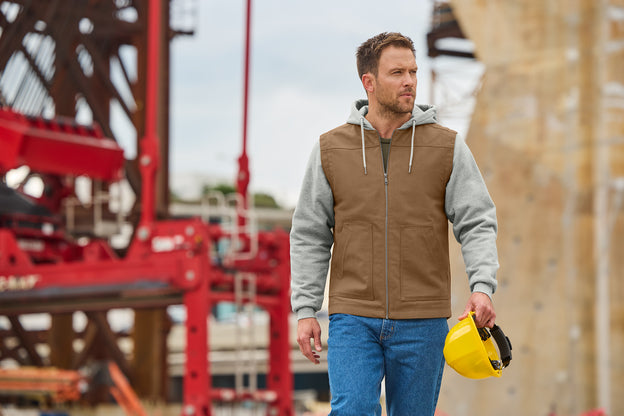 CornerStone Duck Fleece Full-Zip Hooded Jacket with custom logo embroidery