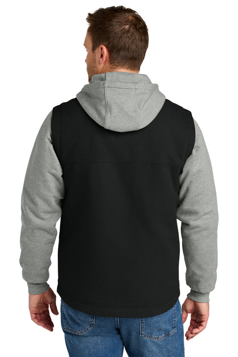 CornerStone Duck Fleece Full-Zip Hooded Jacket with custom logo embroidery