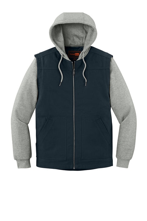 CornerStone Duck Fleece Full-Zip Hooded Jacket with custom logo embroidery