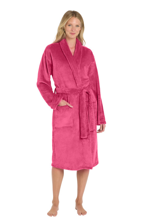Port Authority Plush Microfleece Shawl Collar Robe with custom logo embroidery