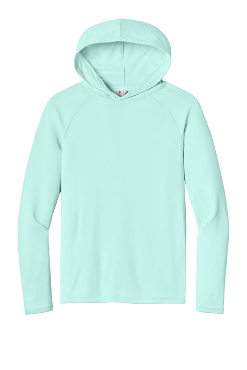 A4 Cooling Performance Long Sleeve Hooded Tee with custom logo embroidery