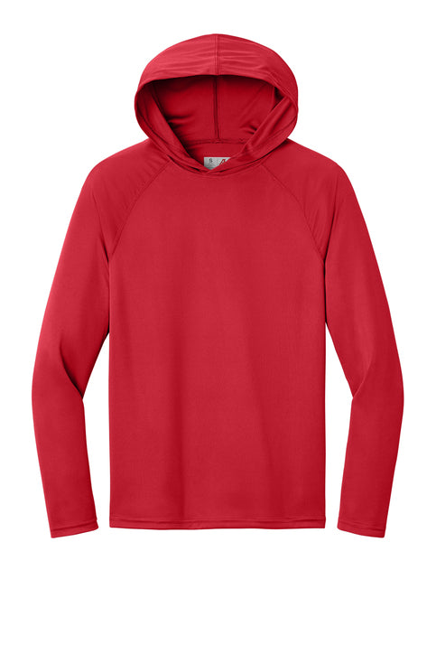 A4 Cooling Performance Long Sleeve Hooded Tee with custom logo embroidery