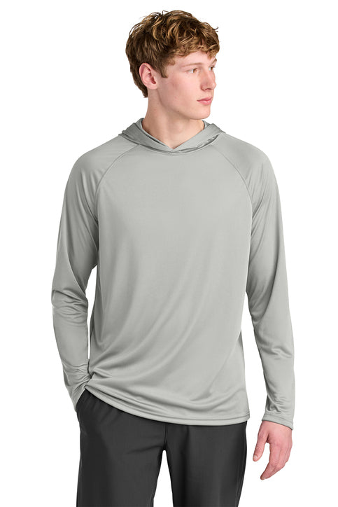A4 Cooling Performance Long Sleeve Hooded Tee with custom logo embroidery
