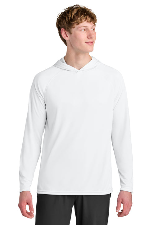 A4 Cooling Performance Long Sleeve Hooded Tee with custom logo embroidery