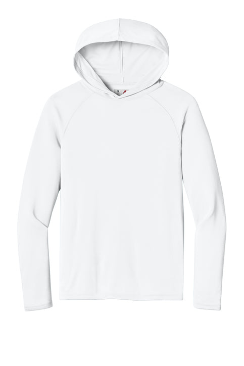 A4 Cooling Performance Long Sleeve Hooded Tee with custom logo embroidery