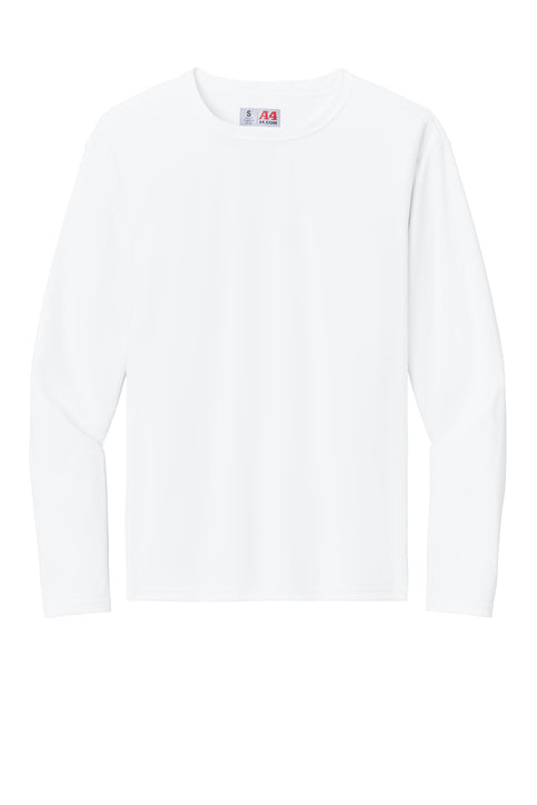A4 AirFlex Long Sleeve Tee with custom logo embroidery