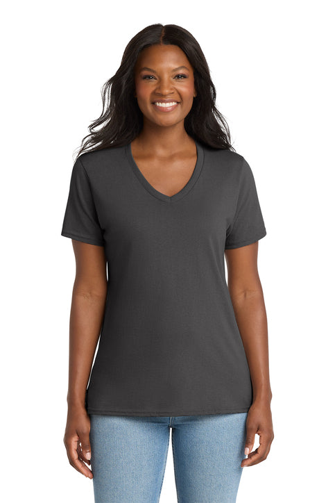 Port & Co Women's Core Cotton V-Neck Tee