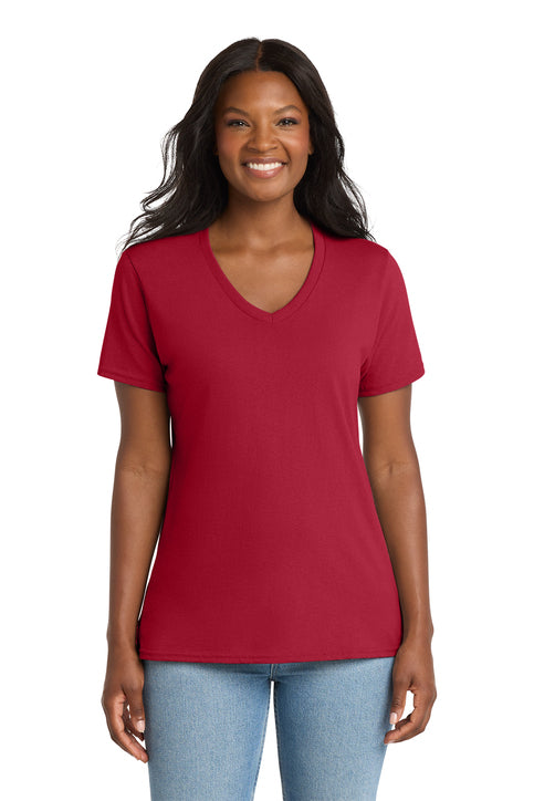 Port & Co Women's Core Cotton V-Neck Tee