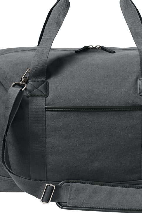 Port Authority Washed Canvas Duffel with custom logo embroidery
