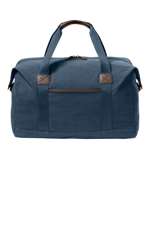 Port Authority Washed Canvas Duffel with custom logo embroidery