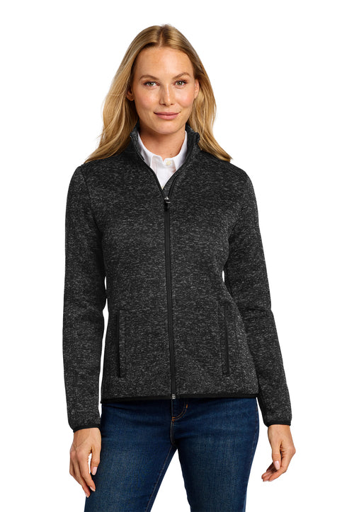 Port Authority Women's Sweater Fleece Jacket with custom logo embroidery