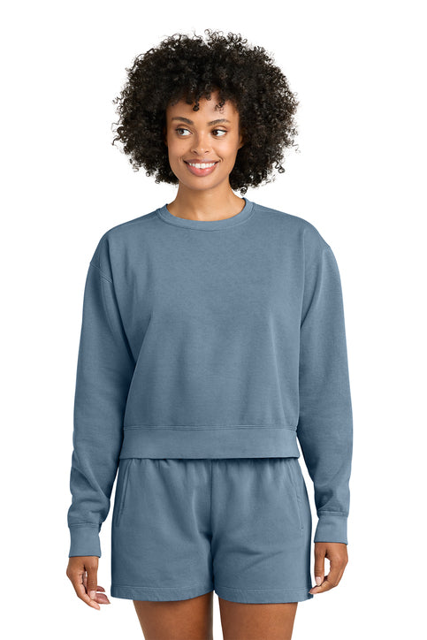Comfort Colors Women’s Mid-Length Crewneck Sweatshirt with custom logo embroidery