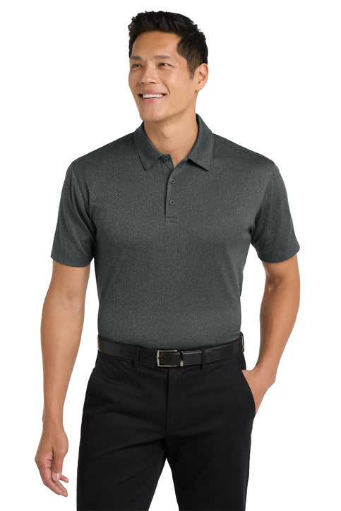 Port Authority Trace Heather Polo with custom logo embroidery