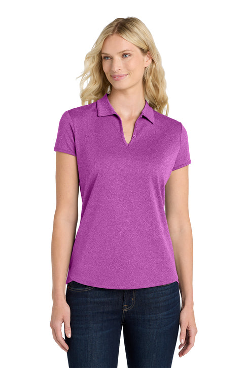 Port Authority Women's Trace Heather Polo with custom logo embroidery
