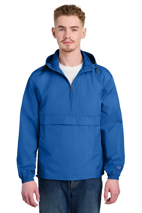 Champion Packable Anorak Jacket with custom logo embroidery