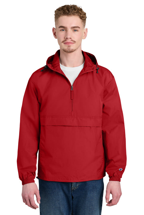 Champion Packable Anorak Jacket with custom logo embroidery