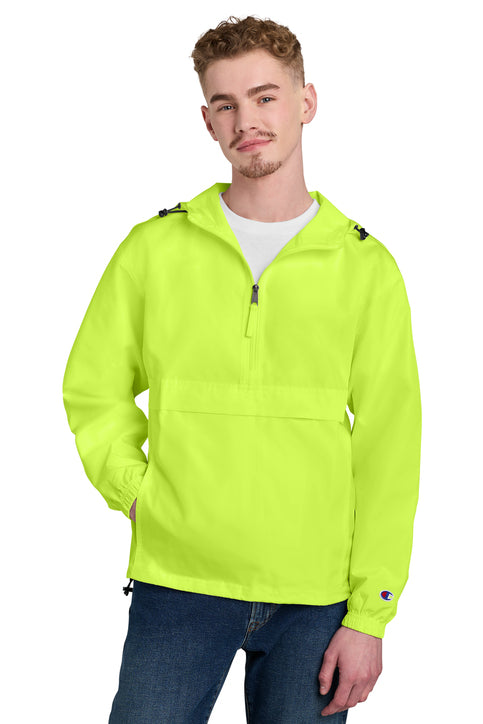 Champion Packable Anorak Jacket with custom logo embroidery