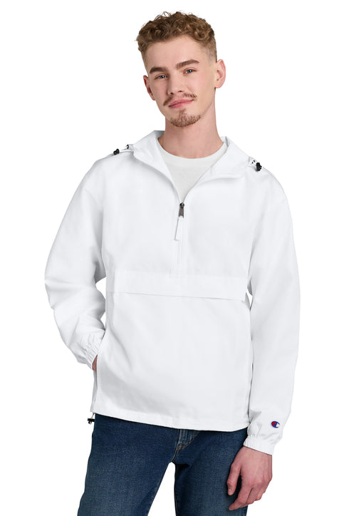Champion Packable Anorak Jacket with custom logo embroidery