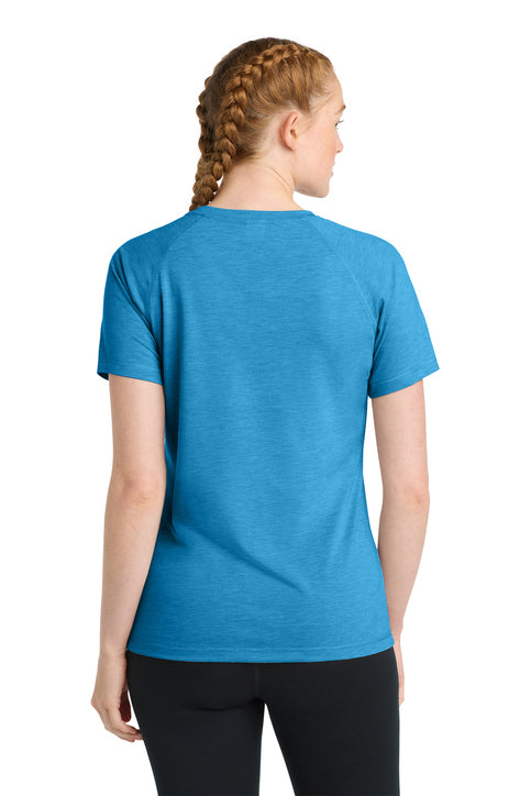 Sport-Tek Women's PosiCharge Tri-Blend Wicking Scoop Neck Raglan Tee