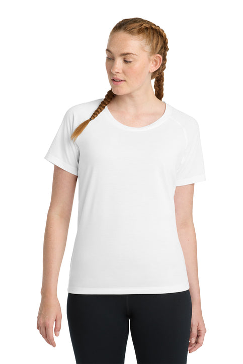 Sport-Tek Women's PosiCharge Tri-Blend Wicking Scoop Neck Raglan Tee