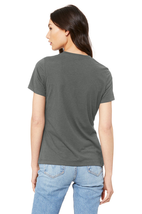 BELLA+CANVAS Women’s Relaxed Jersey Short Sleeve Tee with custom logo embroidery