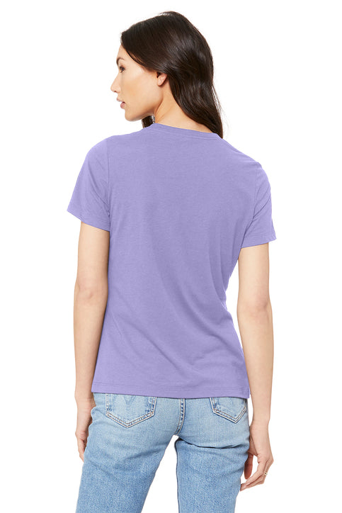 BELLA+CANVAS Women’s Relaxed Jersey Short Sleeve Tee with custom logo embroidery