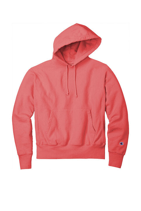 Champion Reverse Weave Garment-Dyed Hooded Sweatshirt with custom logo embroidery
