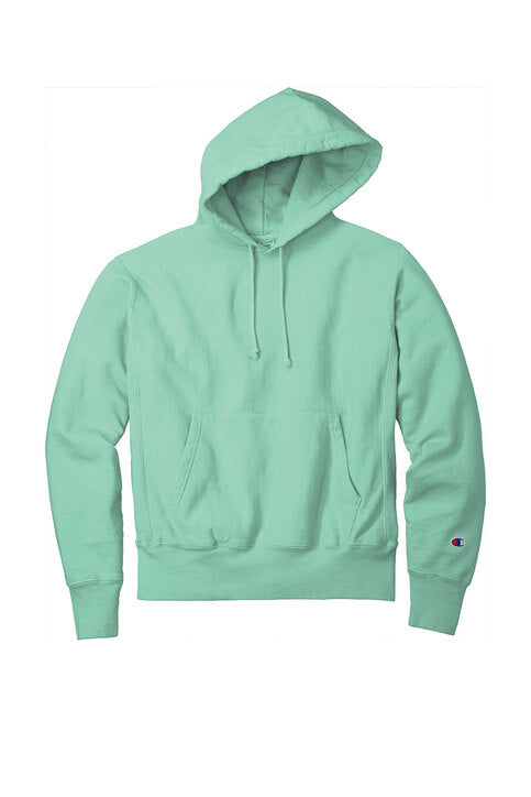 Champion Reverse Weave Garment-Dyed Hooded Sweatshirt with custom logo embroidery