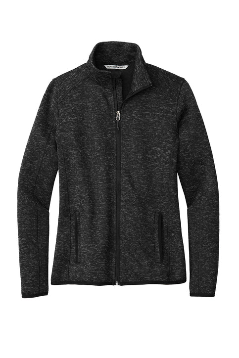 Port Authority Women's Sweater Fleece Jacket with custom logo embroidery